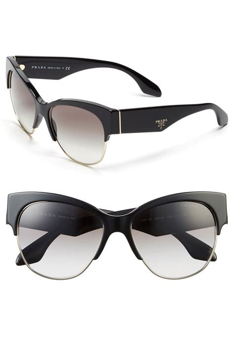 prada catwalk round mirrored sunglasses|56mm cat eye sunglasses Prada.